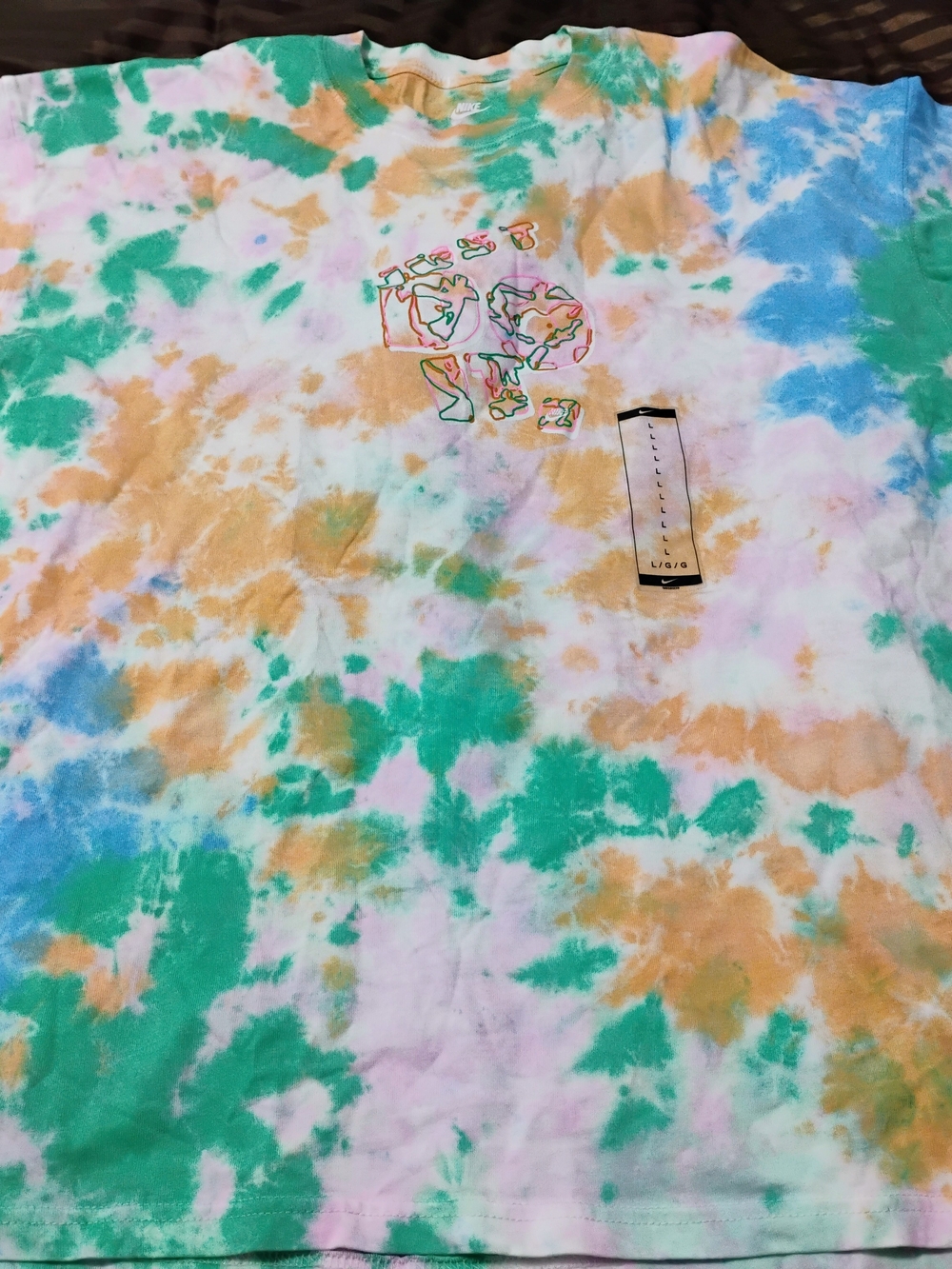 Men's Nike Multicolor Pastel Tie-Dye Tee — Size: Large NWT